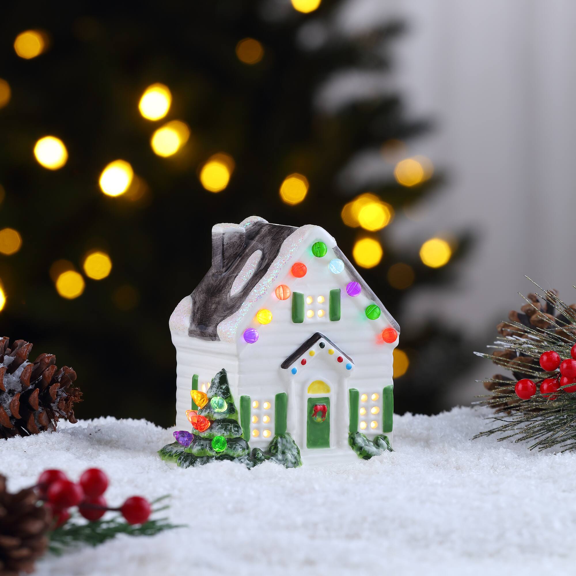 4.5" LED Nostalgic Ceramic Village House